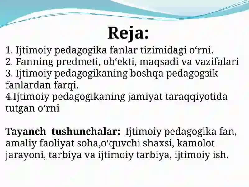Ijtimoiy Pedagogika Fan 2