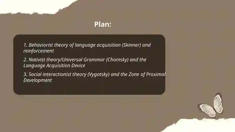 Theories of language acquisition in preschool age 2