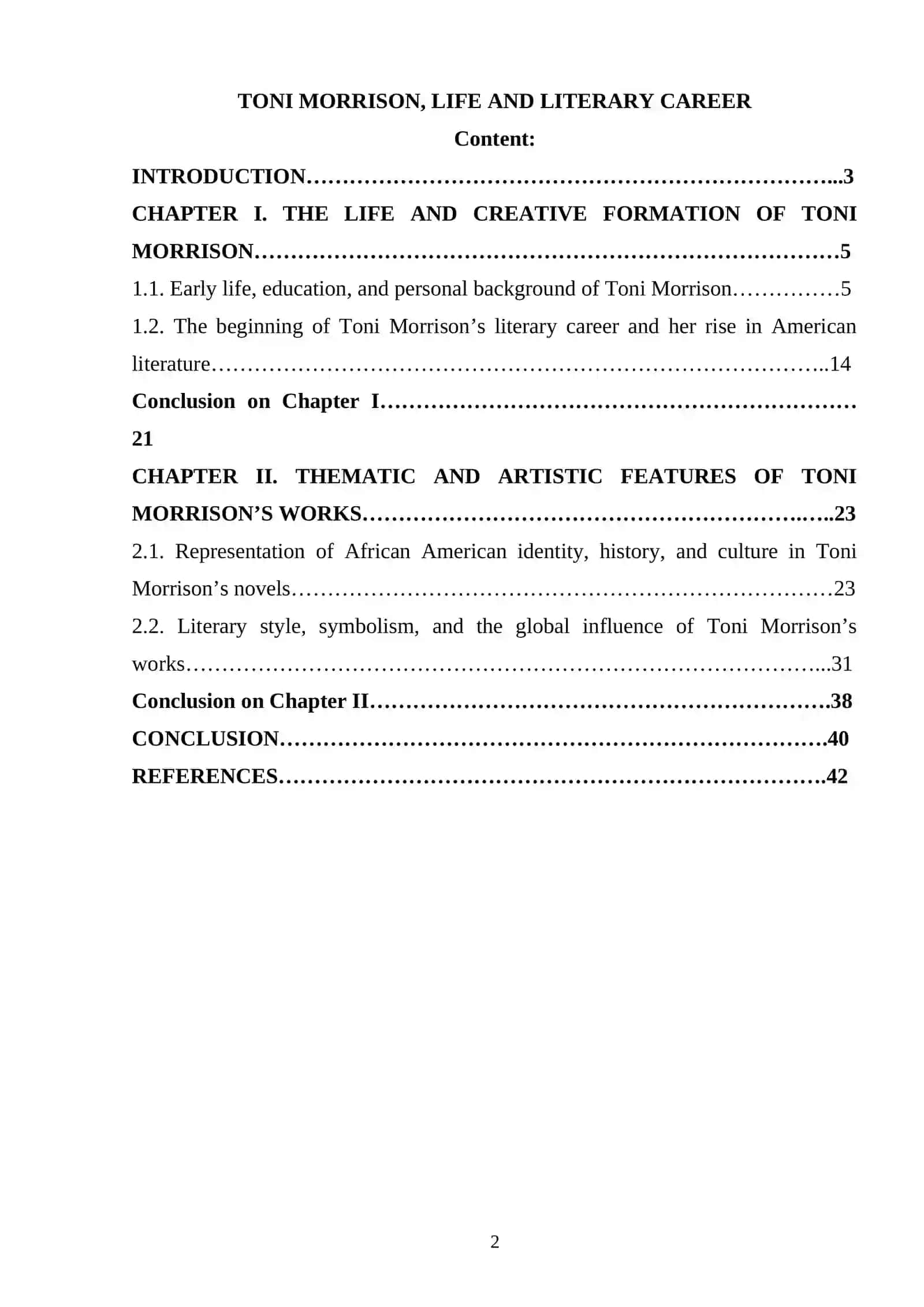 TONI MORRISON, LIFE AND LITERARY CAREER 2