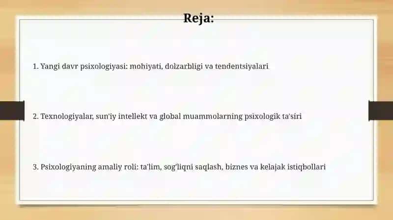 Yangi davr psixologiyasi 2