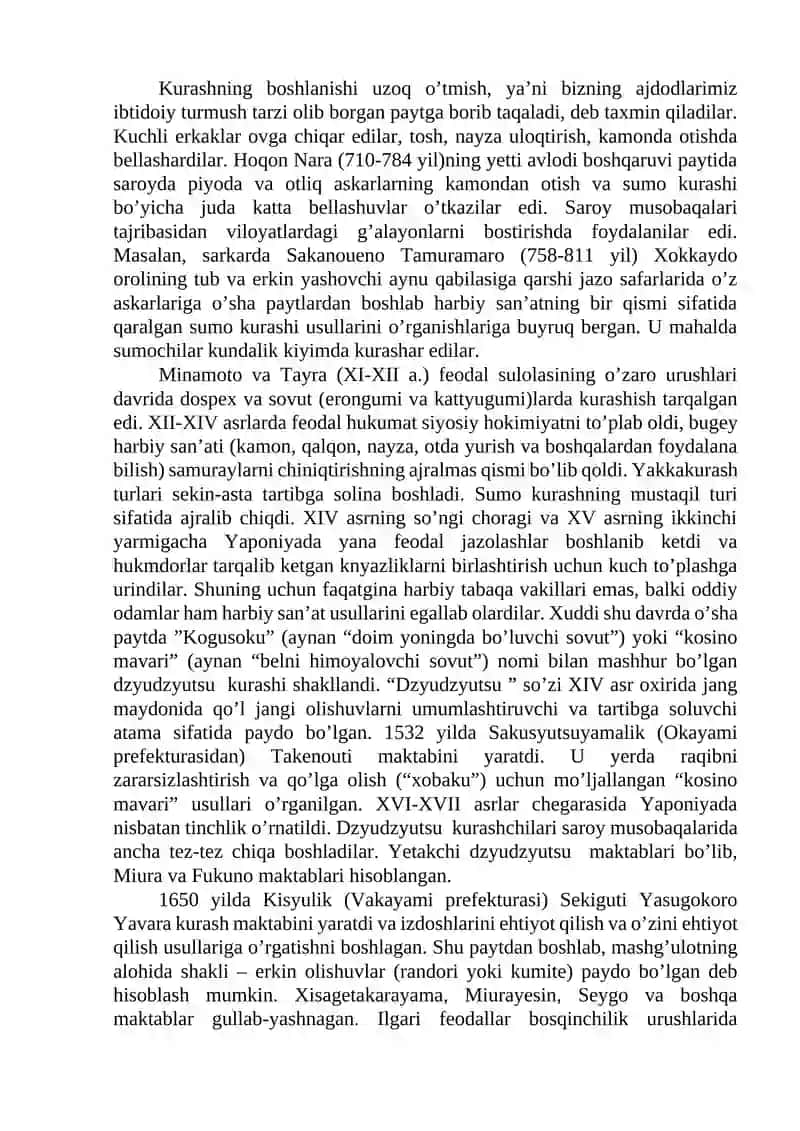 DZYUDO KURASHINING RIVOJLANISHI TARIXI 2