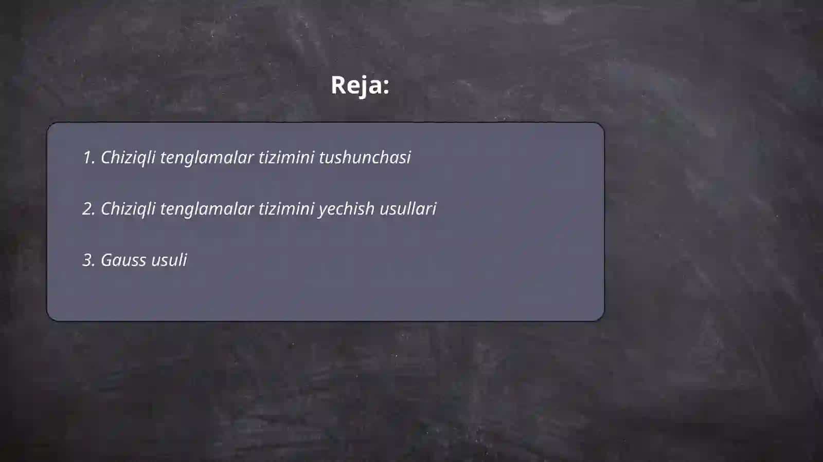Chiziqli tenglamalar sistemasi va ularni tekshirish taqdimoti 2