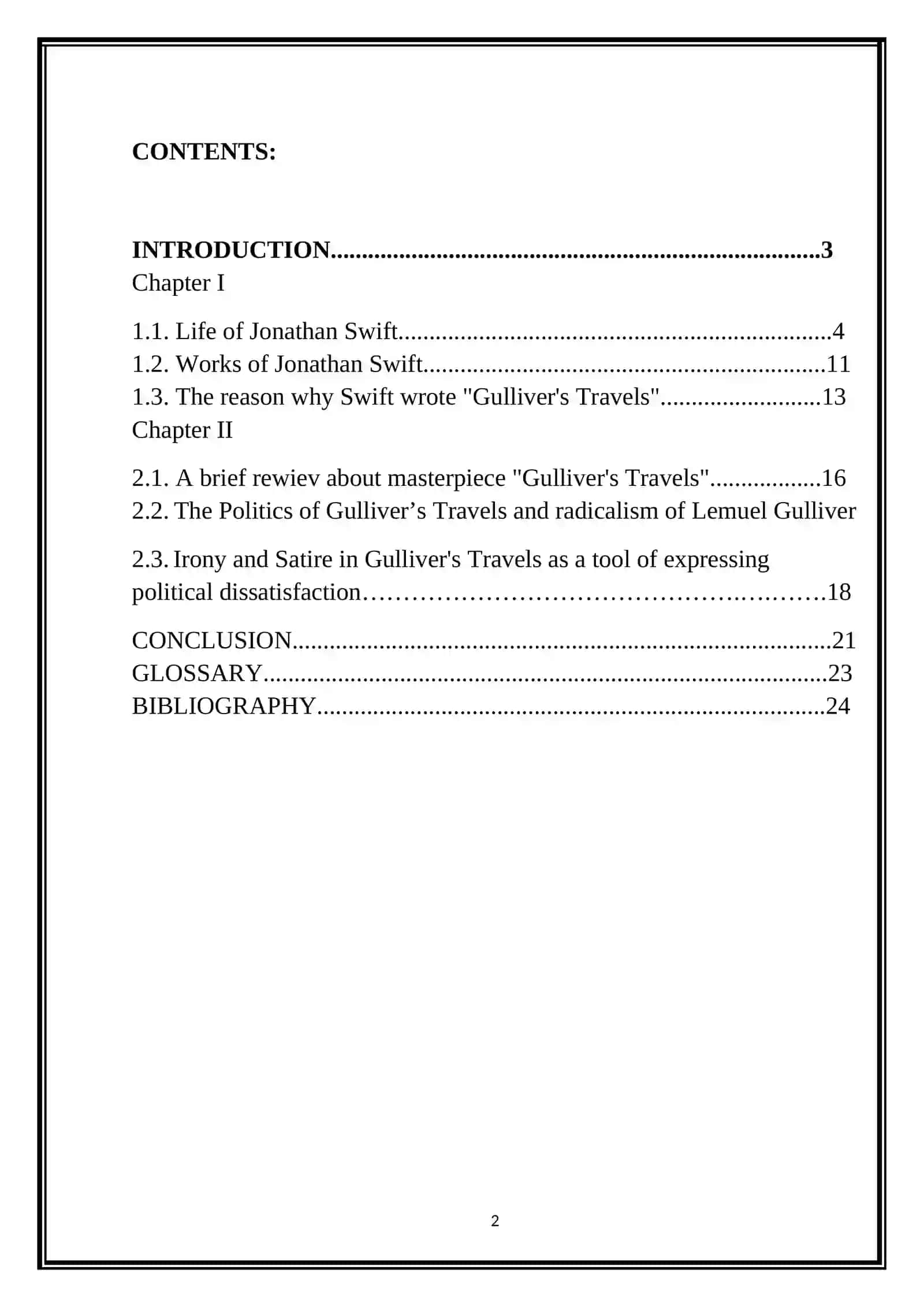 Swift's "Guliver's Travel" 2