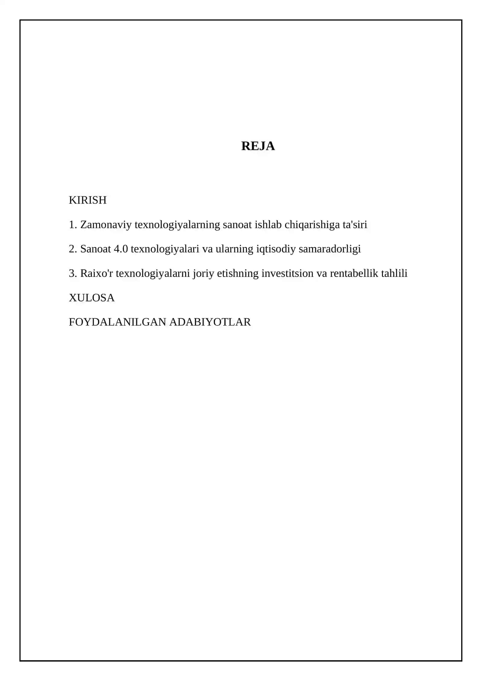 Sanoat iqtisodiyotida zamonaviy texnologiyalarni qoʻllash samarasi 2