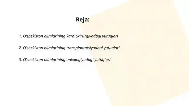 Oʻzbekiston olimlarining tibbiyotdagi yutuqlari 2