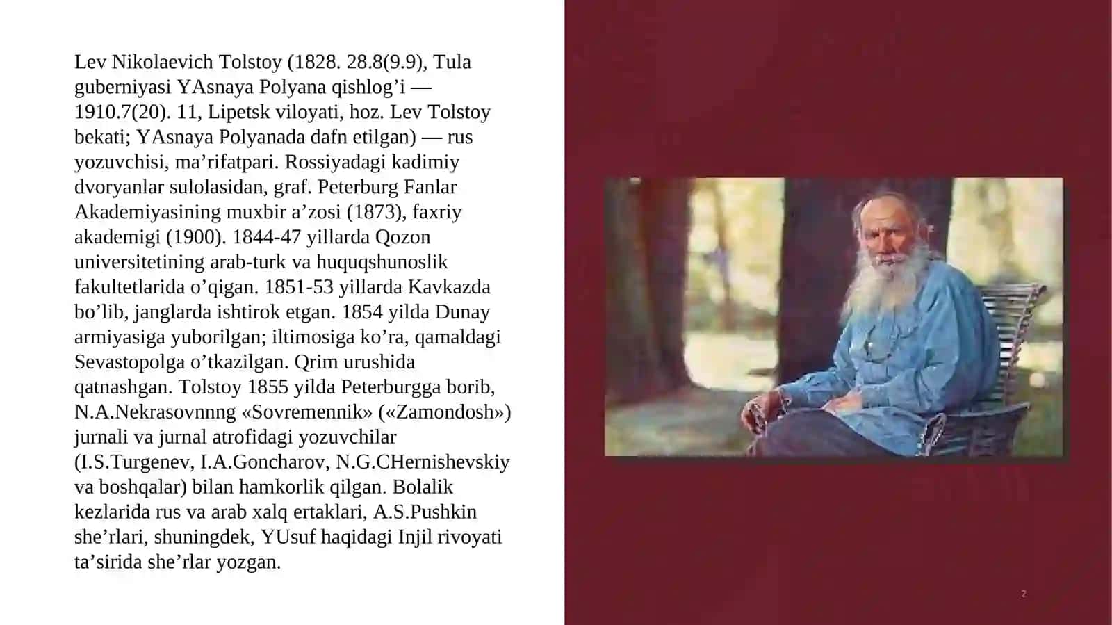 N. Tolstoy asarlarida pedagogik ģoyalar tahlili 2