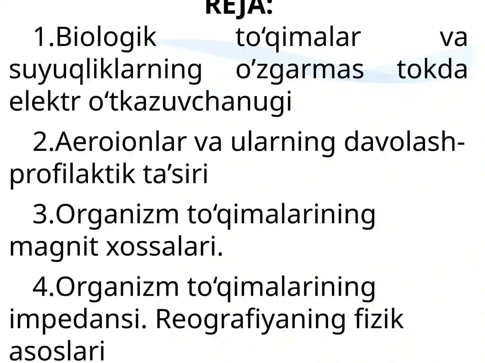 TIRIK ORGANIZMLARDA ELEKTR TOKI TERMIZ– 2020 2