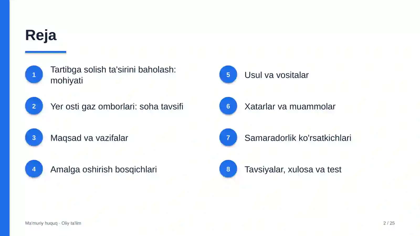 Yer osti gaz omborlarida normativ-huquqiy hujjatlarning tartibga solish ta'sirini baholash 2