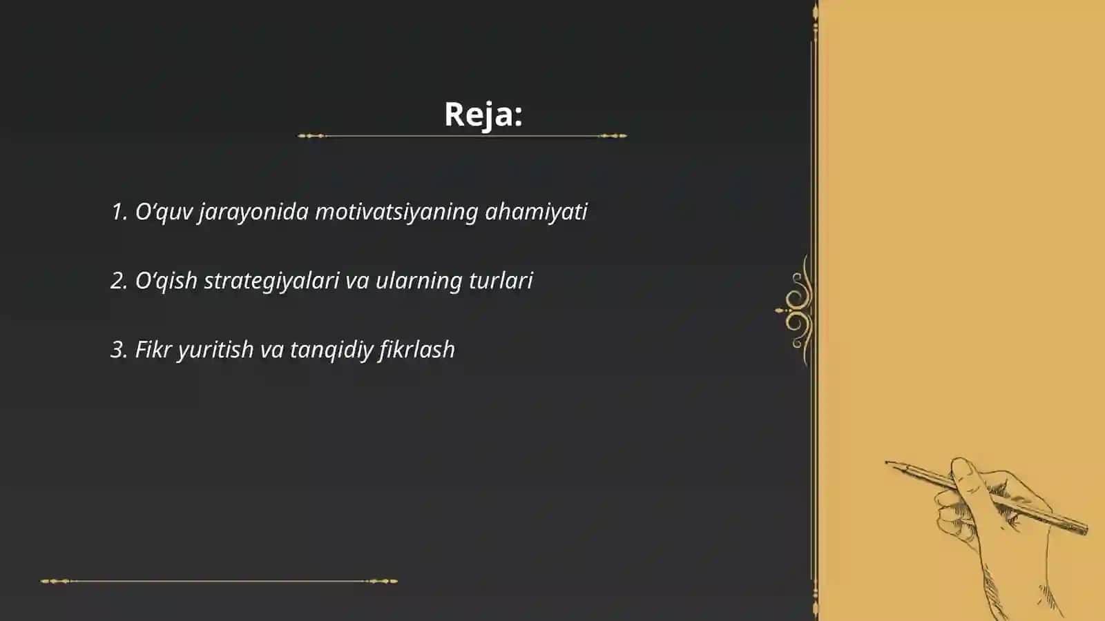 Oʻqish va oʻrganish jarayonlari tafsiri 2