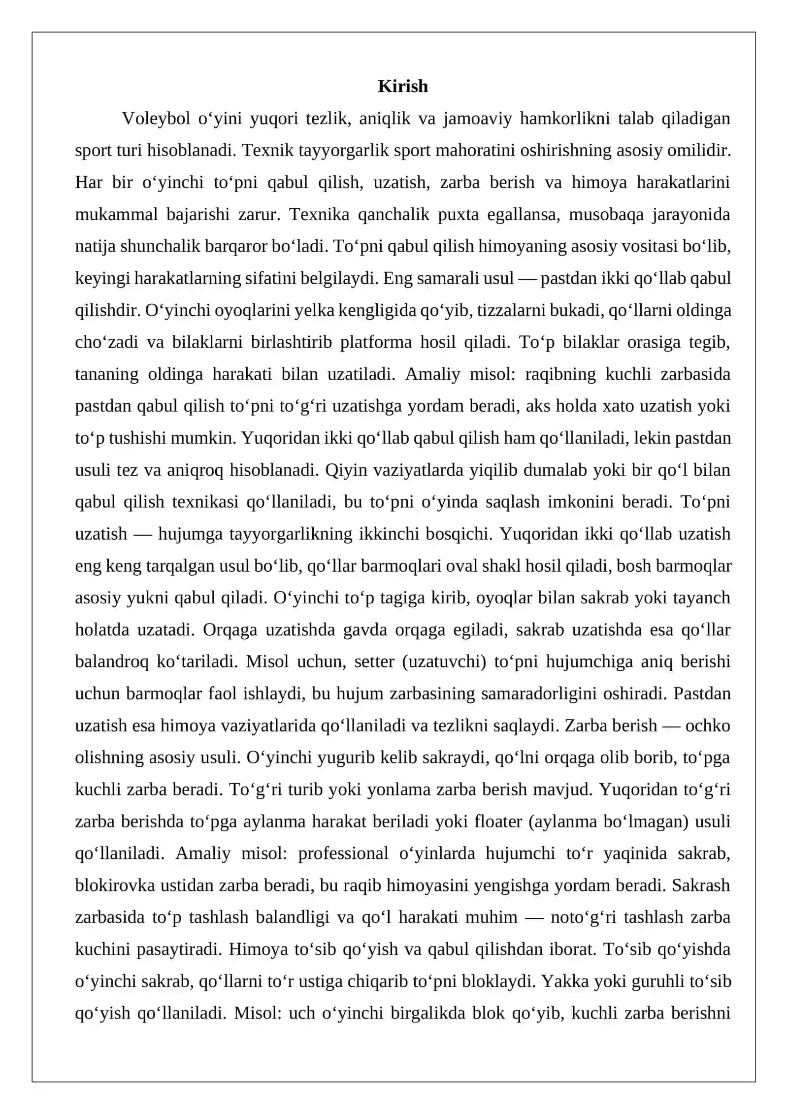 Voleybol o‘yini texnikasi 2