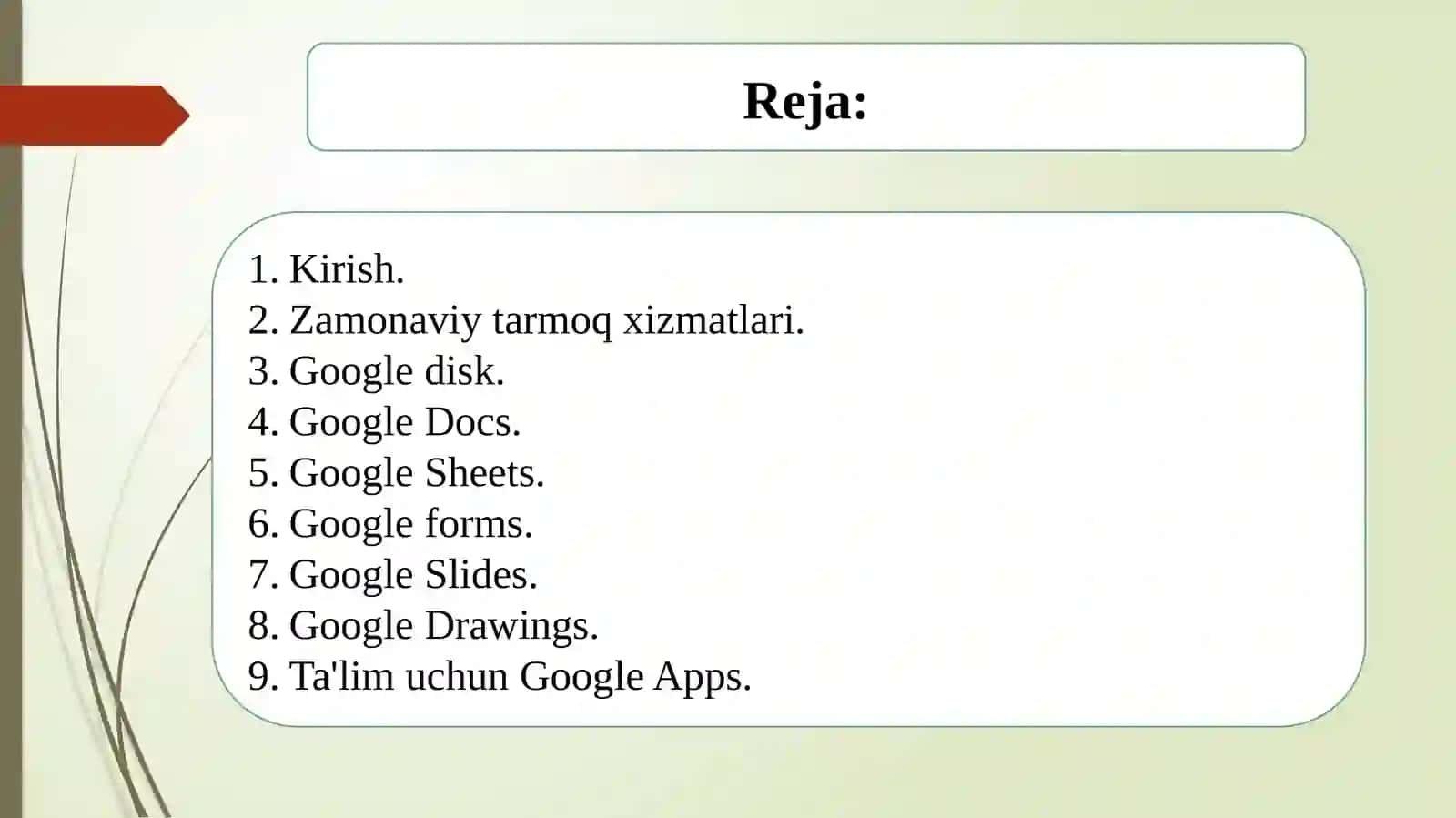 Google xizmatlari elektron ta'lim resurslari 2