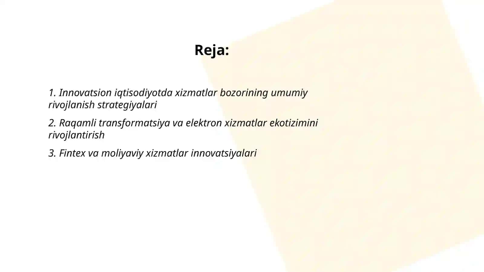 Innovatsion iqtisodiyotda xizmatlar bozorini rivojlantirish 2