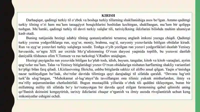 QADIMGI TURKIY TIL  VA UNING MANBALARI 2