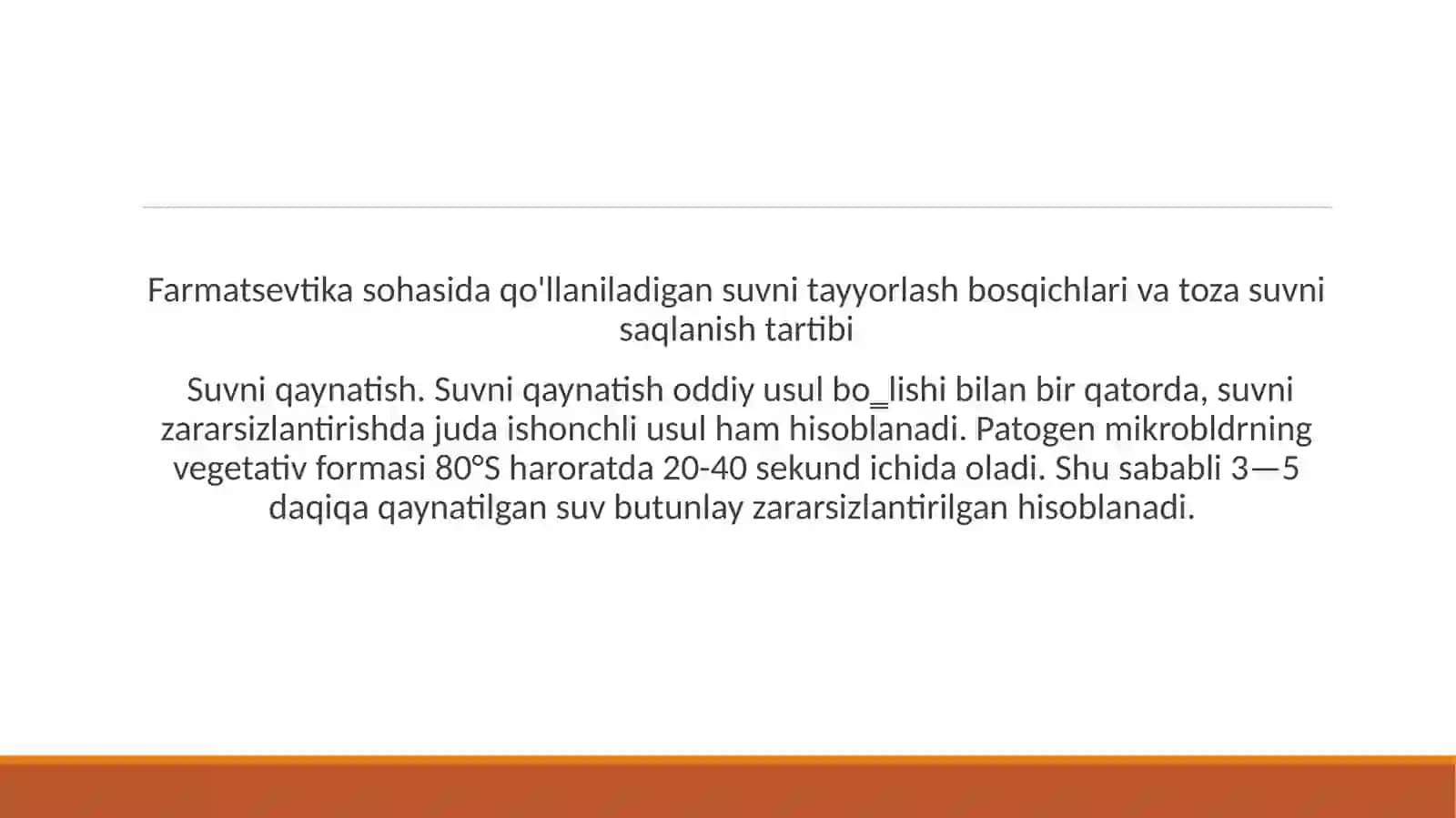 FARMASEVTIKA SOHASIDA QO'LLANILADIGON SUVNI TAYORLASH 2