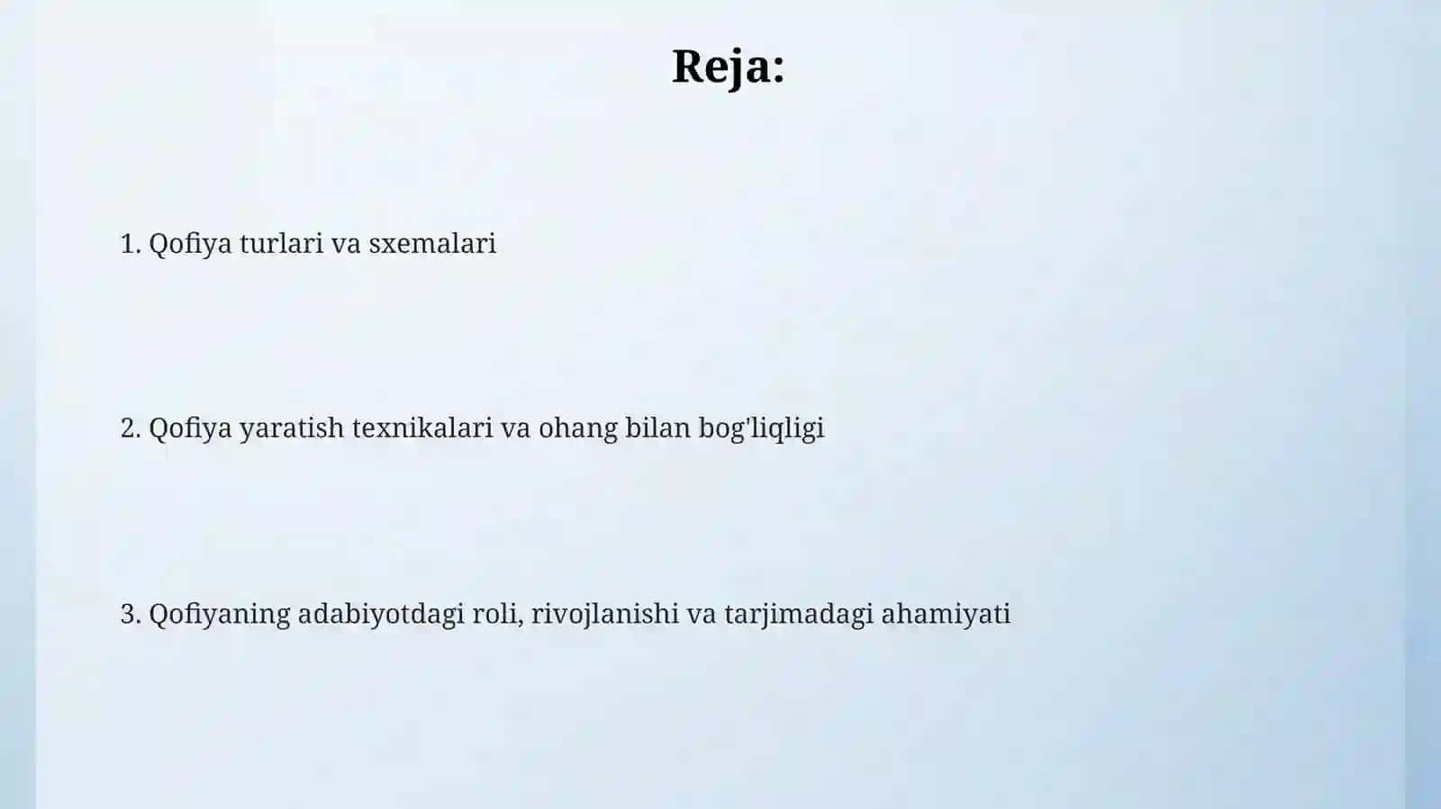 Qofiya saboqlari va unsurlari 2