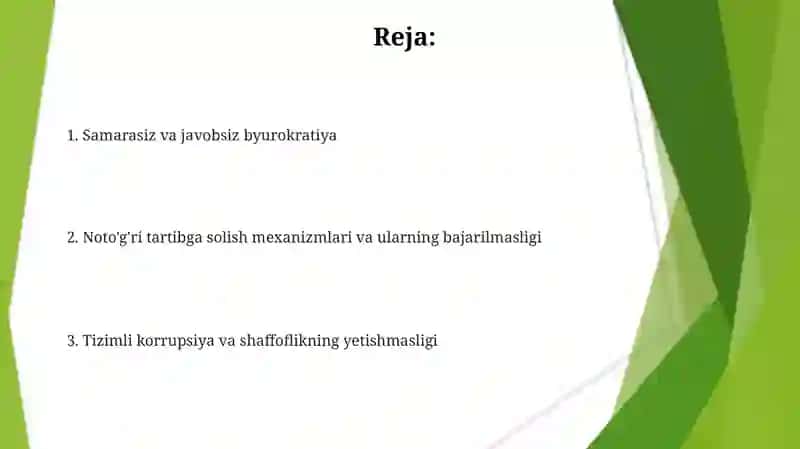 Institutsional muammolar va ularning echimlari 2