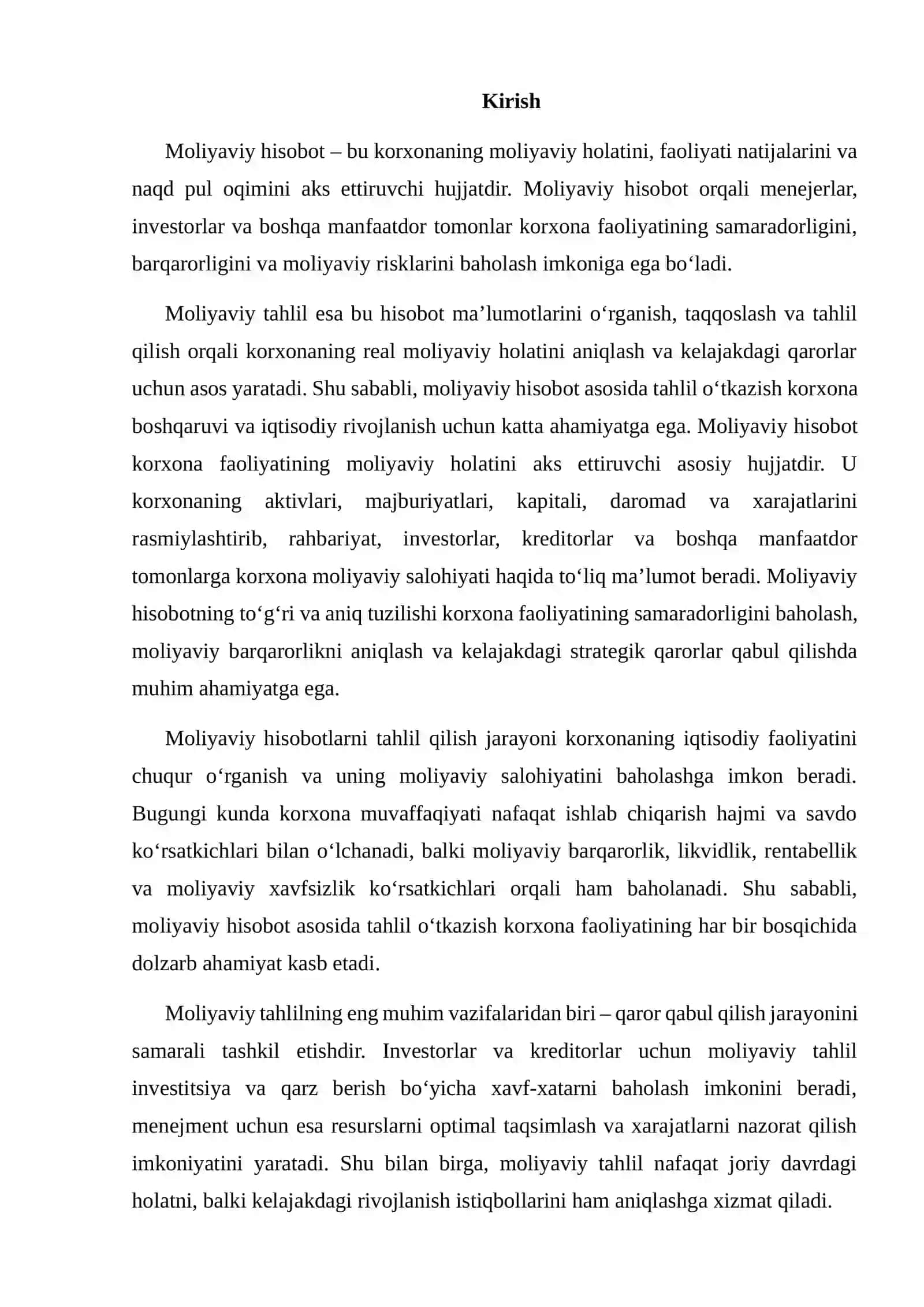 Moliyaviy hisobotning ahamiyati 2