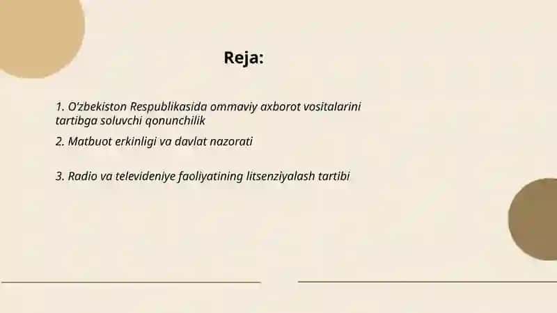 O‘zbekiston Respublikasida ommaviy axborot vositalarining faoliyati 2