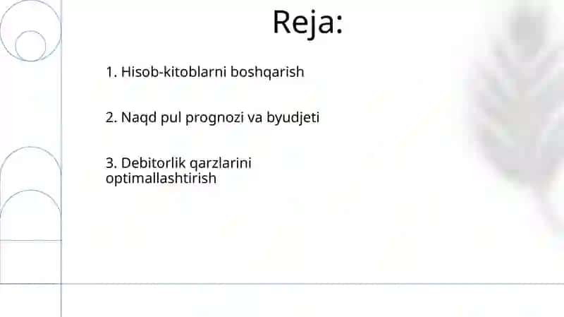 Pul oqimlarini boshqarish 2