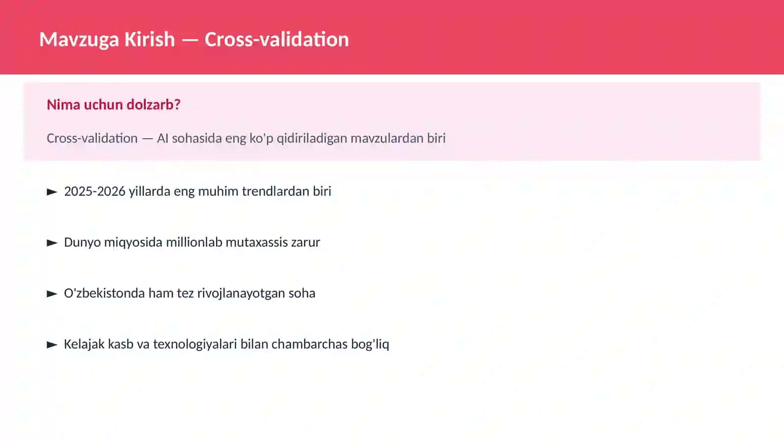 AI | MACHINE LEARNING ASOSLARI 2