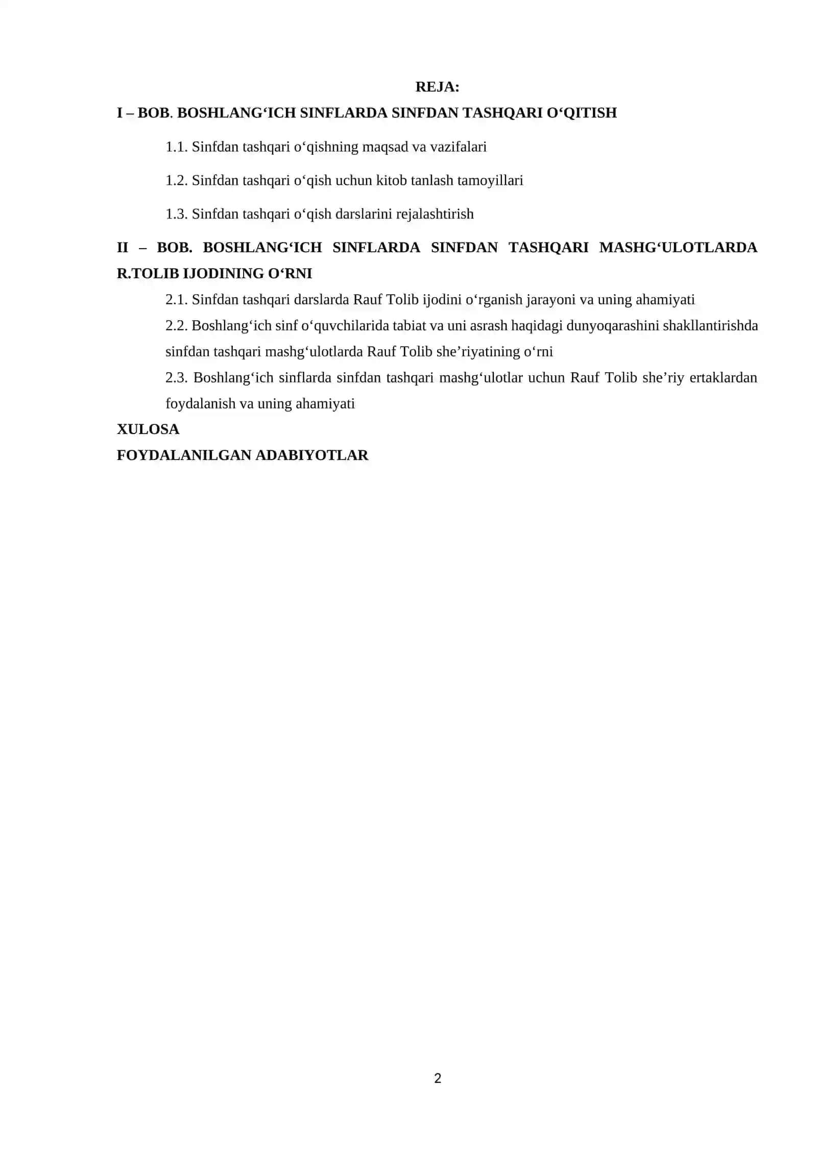 SINFDAN TASHQARI OʻQISH DARSLARIDA R.TOLIB IJODINI OʻRGANISH 2