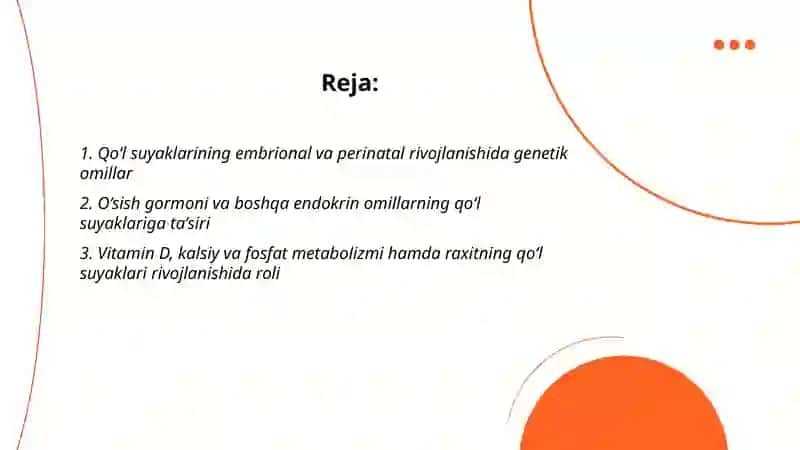 Qo‘l suyaklarining rivojlanishi 2