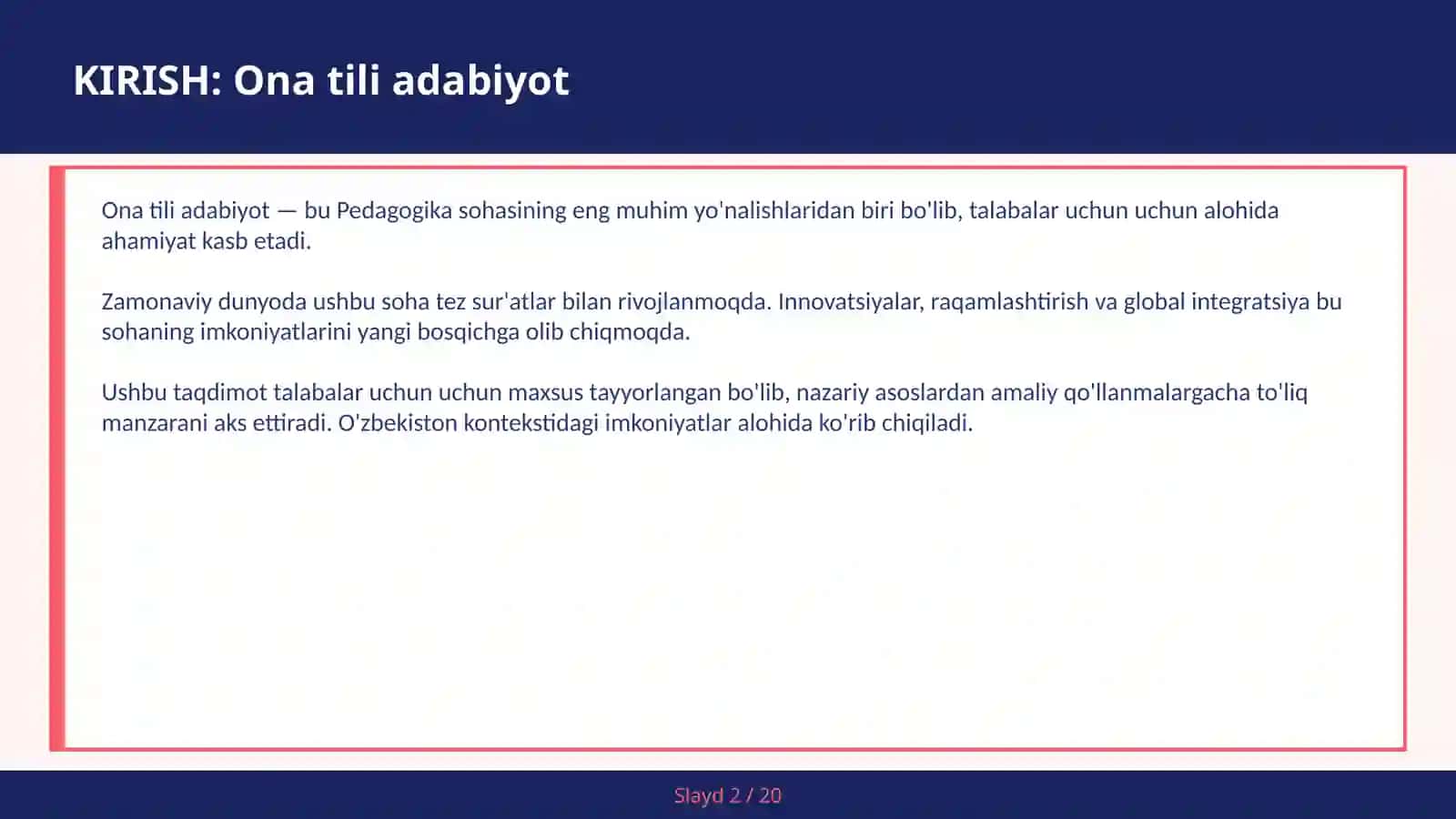Ona tili adabiyot 2