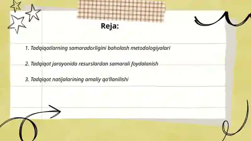 Tadqiqotlarning samaradorligi 2