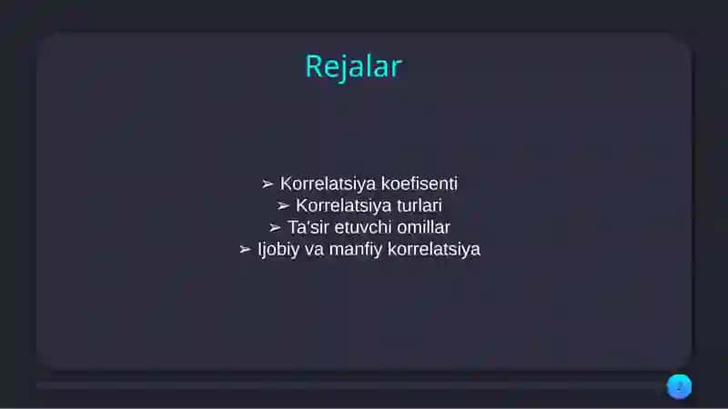 Korrelatsiya koefisenti 2