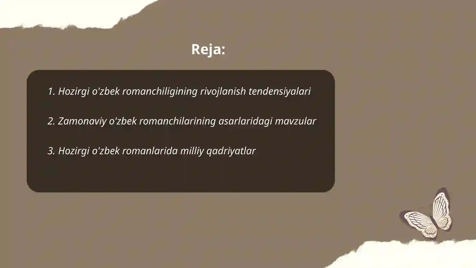 Hozirgi o'zbek romanchiligi 2