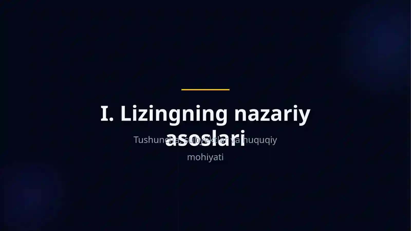 Lizing va uning investitsiya faoliyatidagi ahamiyati 2
