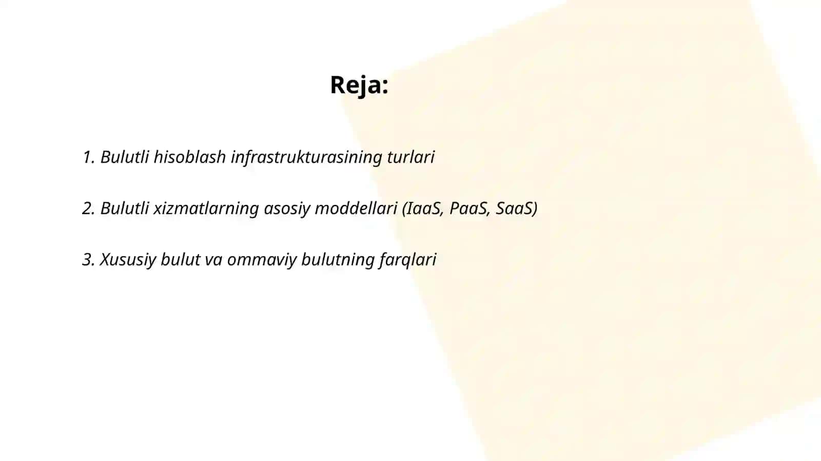 Bulutli texnologiyalar va ular bilan ishlash 2