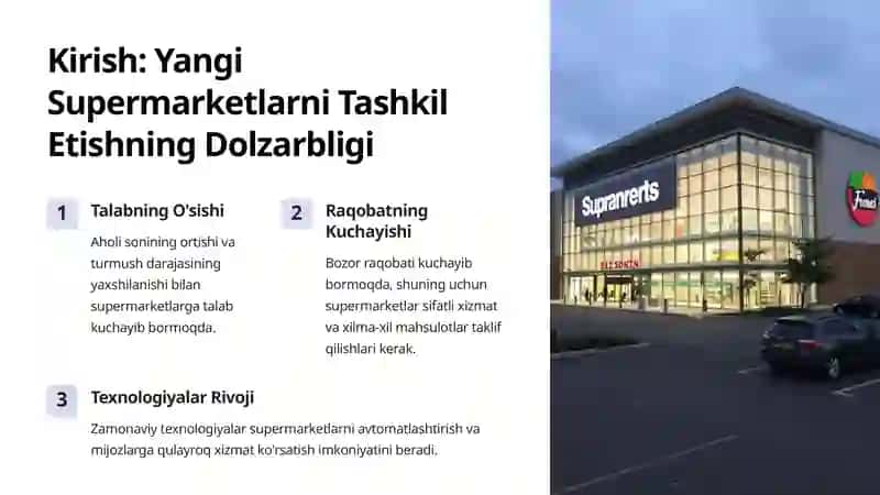 Supermarket Tashkil Etish Loyihasi 2