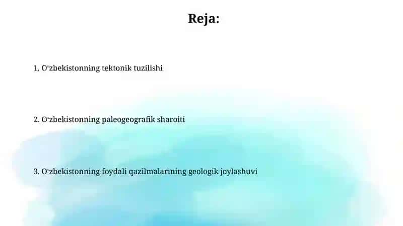 Òzbekistonning geologik tuzilishi 2