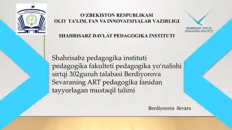 San'at pedagogikasi pedagogikaning maxsus yo'nalishi sifatida 2
