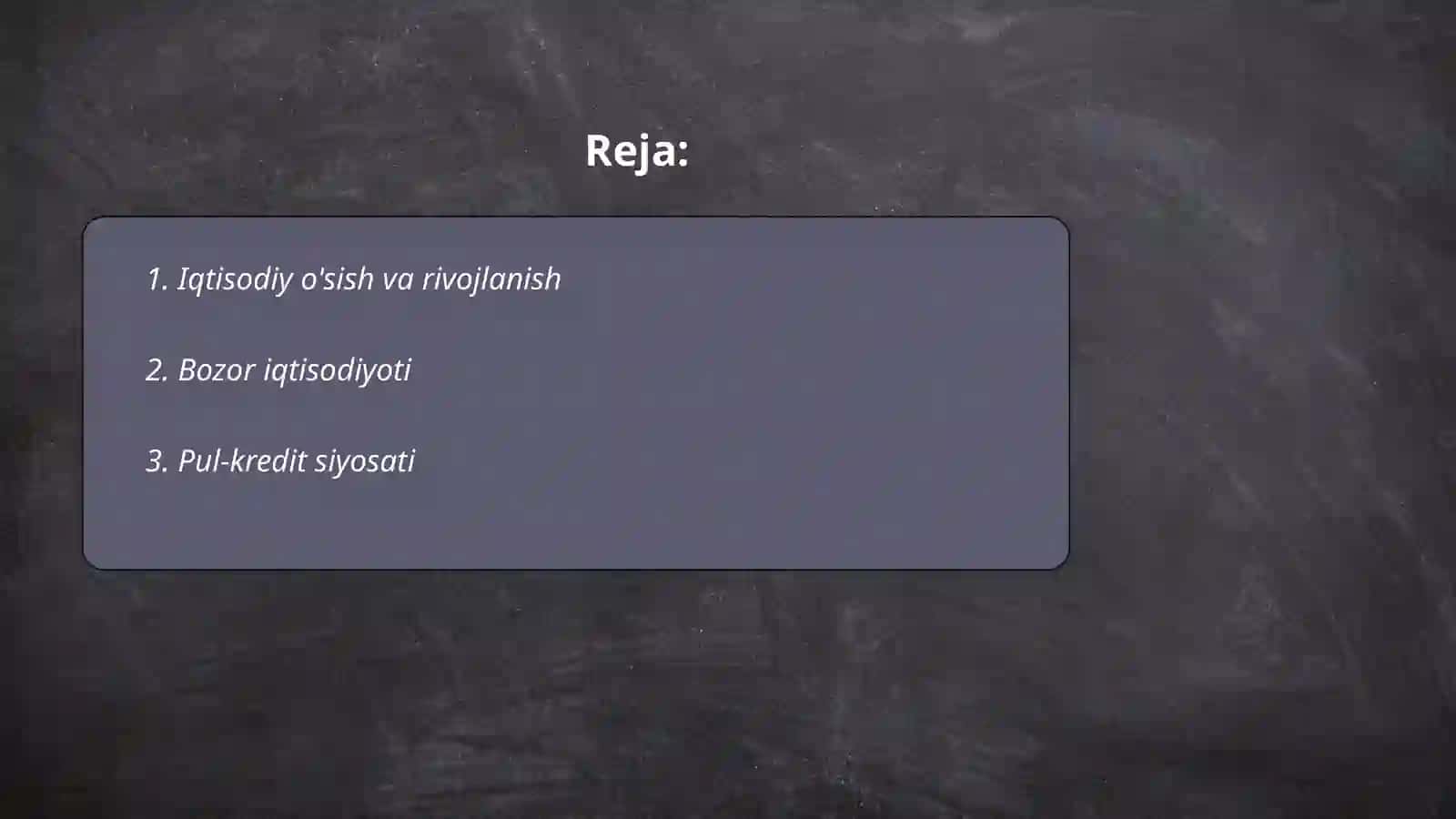 Iqtisodiy o'sish va rivojlanish 2