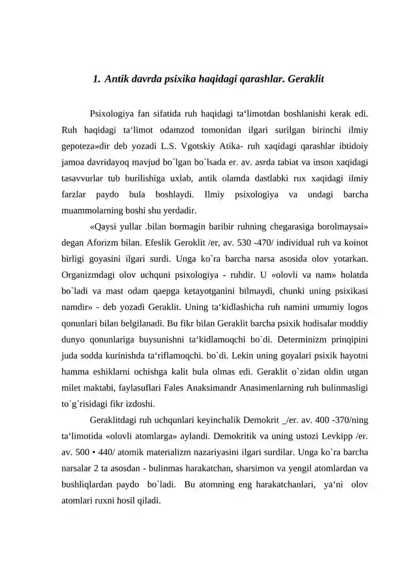 Antik davr psixologiyasi 2
