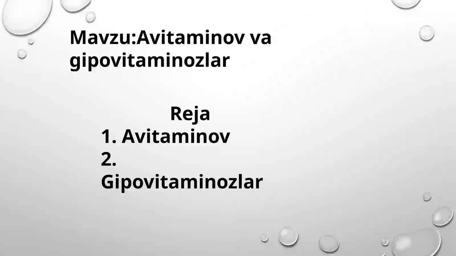 Avitaminovvagipovitaminozlar 2