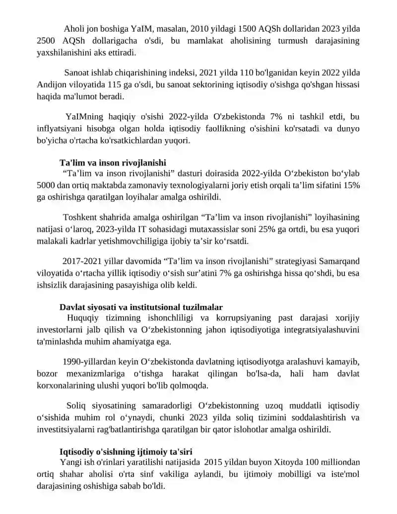 Uzoq muddatli iqtisodiy oʻsish 2