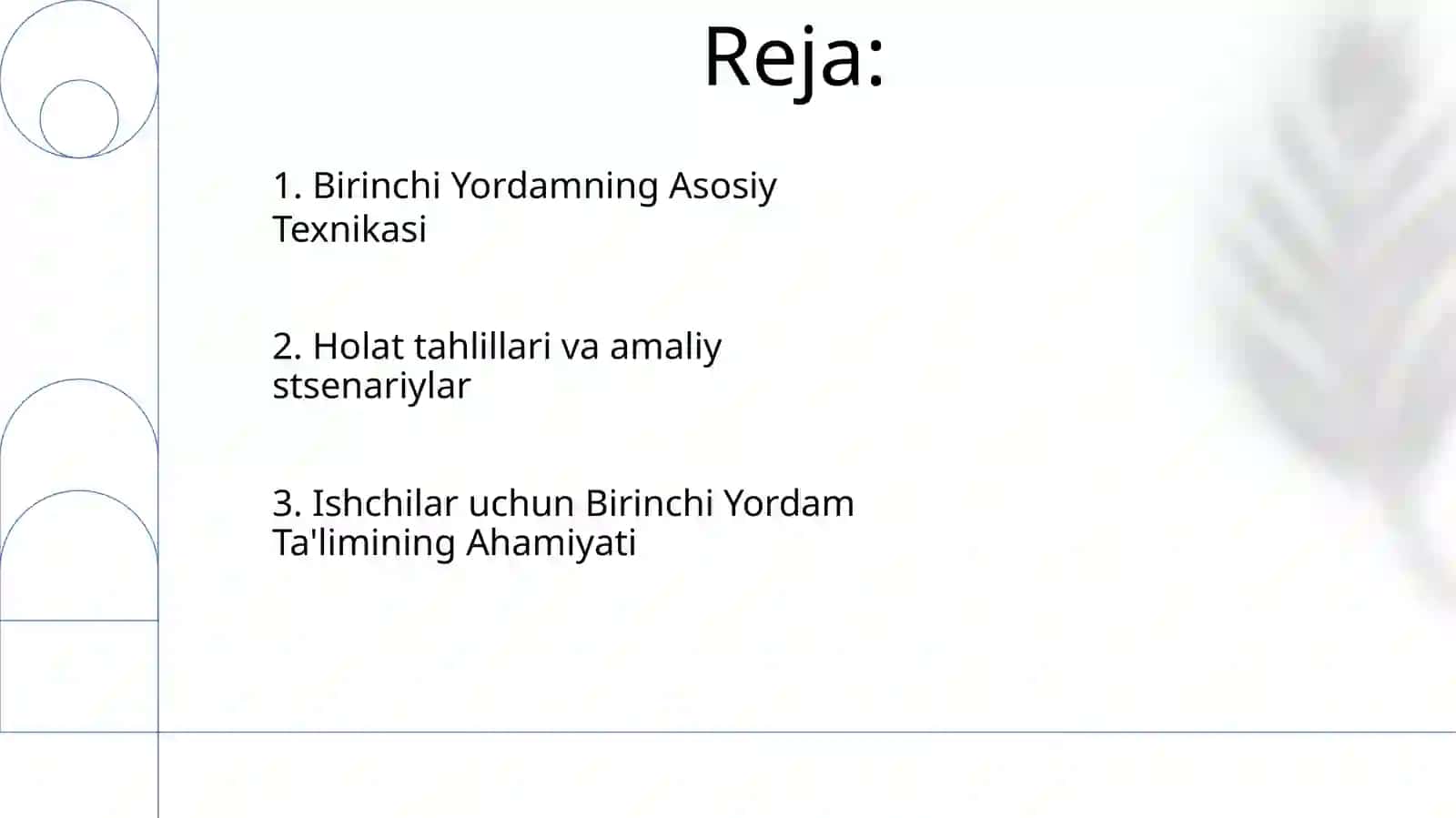 Birinchi Yordamning Asosiy Texnikasi 2