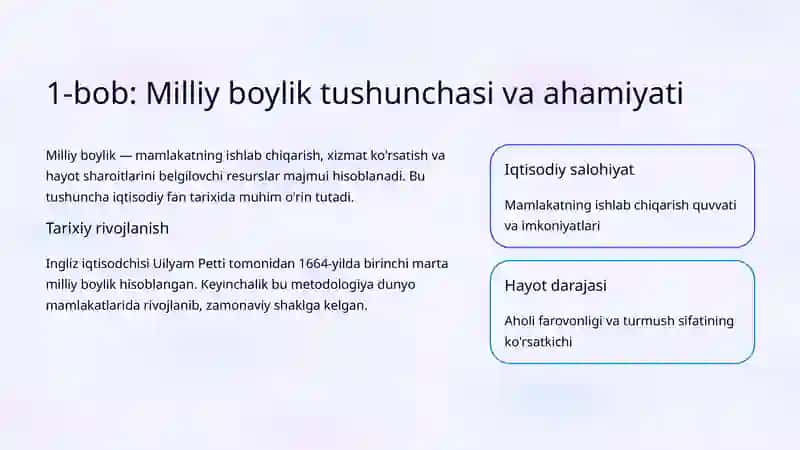 Milliy boylikni baholash metodlari 2