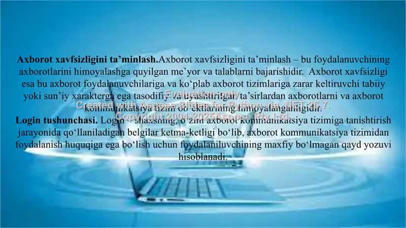 Axborot xavfsizligini ta’minlash usullari 2