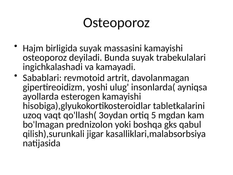 Osteoporoz kasalligi 2