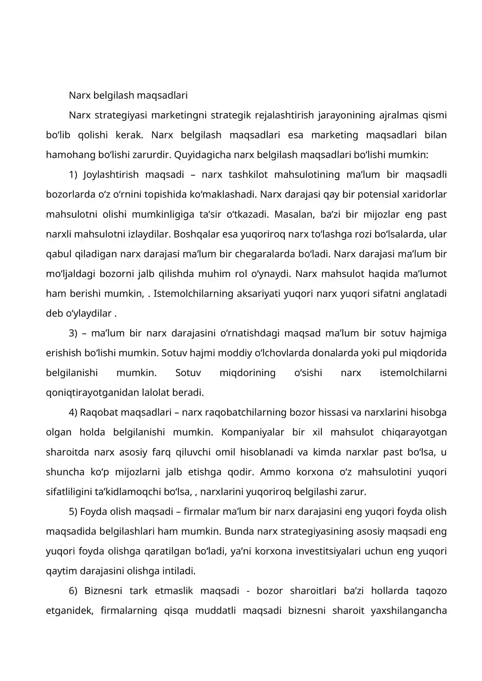 Mahsulot narxlarini belgilash strategiyalari 2