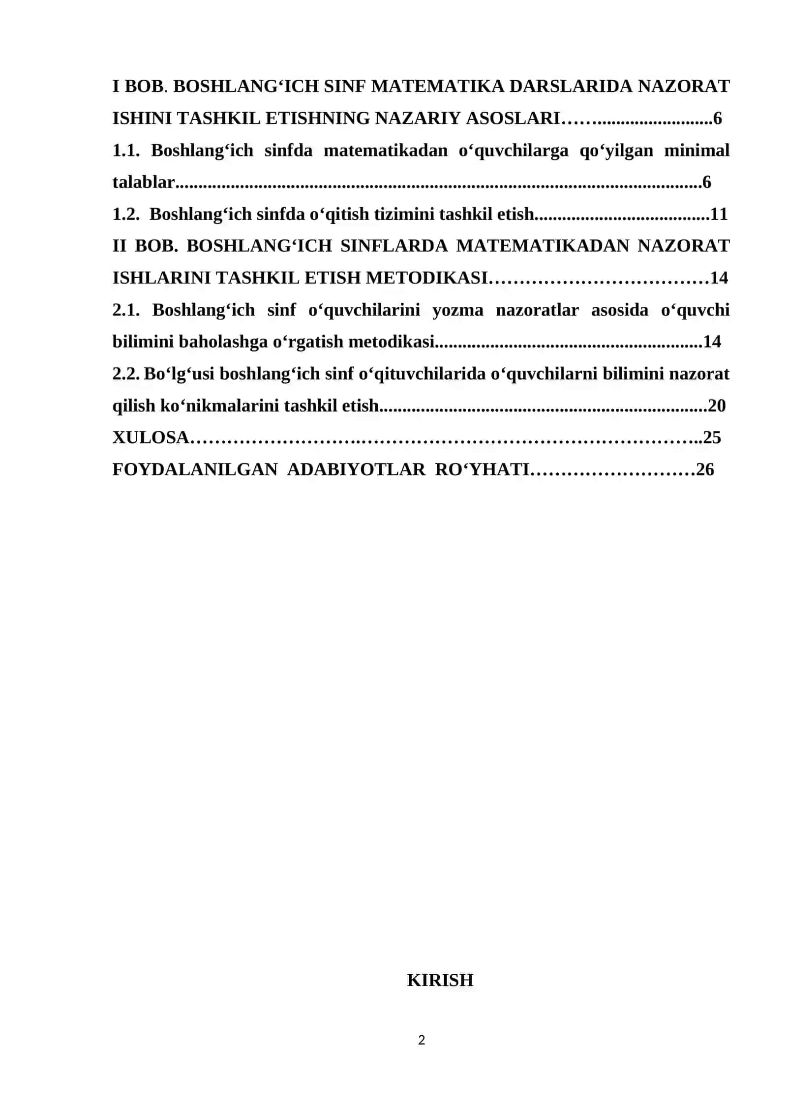 Matematika darsida nazorat turlari va ularni tashkil qilish 2