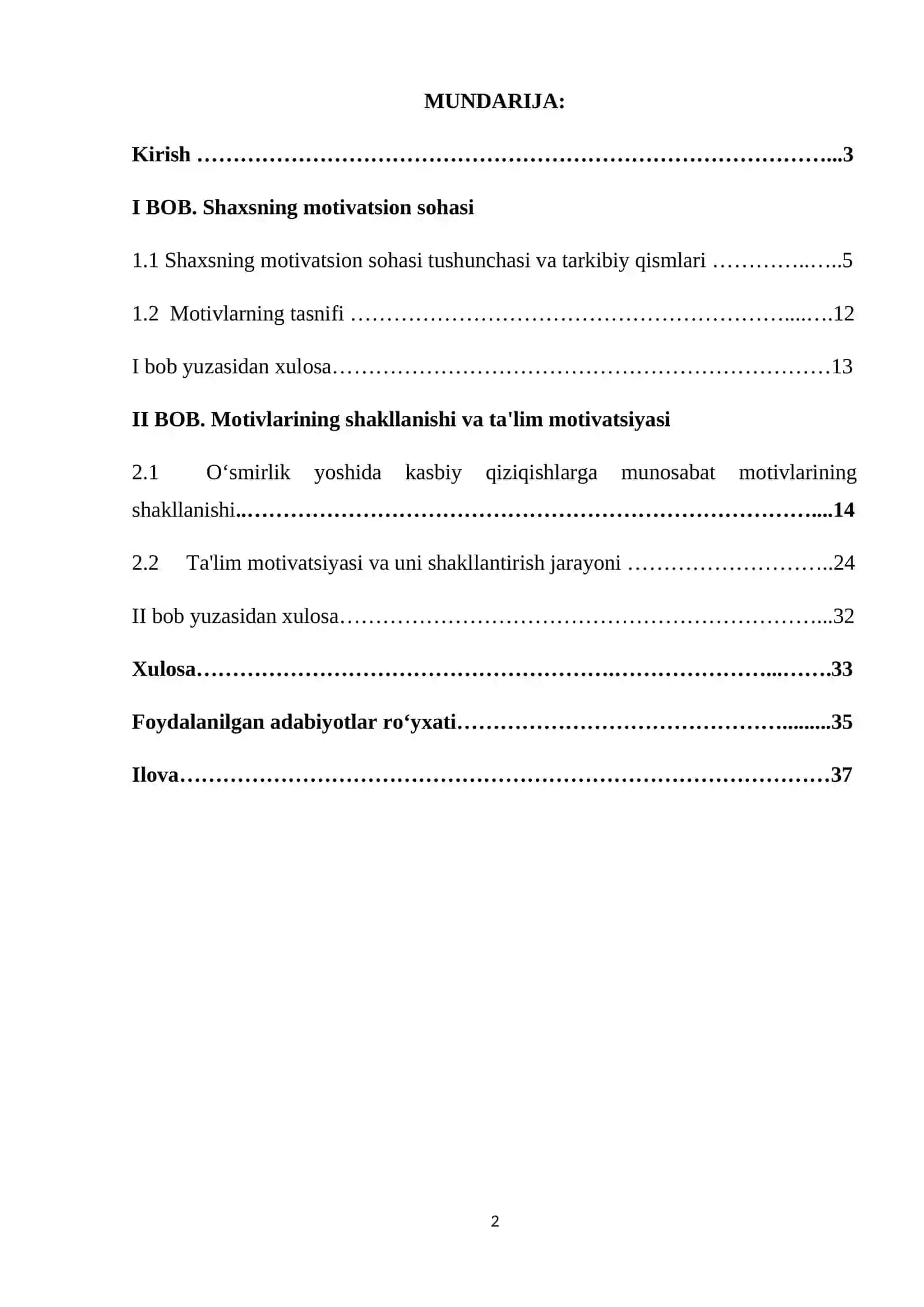 Shaxsning motivatsion sohasi 2