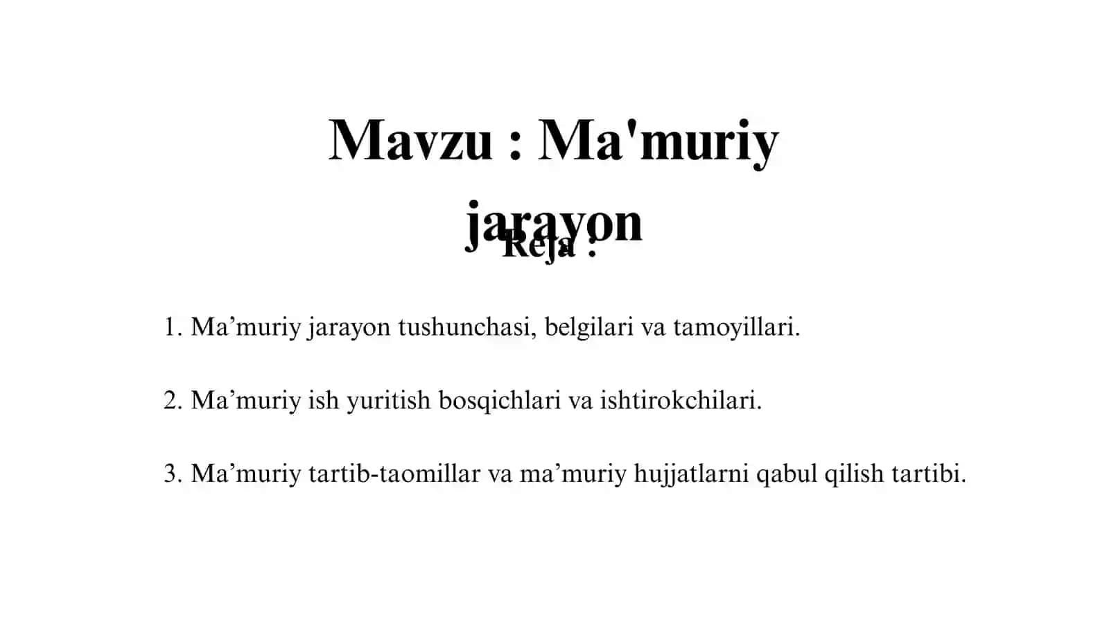 Ma'muriy jarayon 2