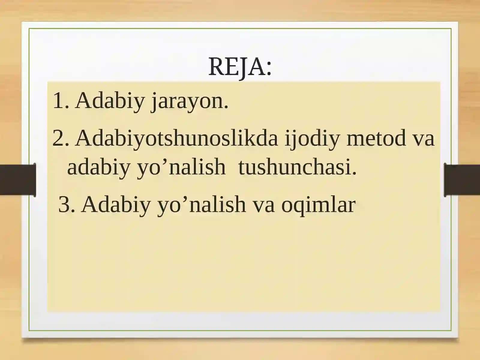 Adabiy jarayon. Ijodiy metod,adabiy yo’nalish va oqimlar 2