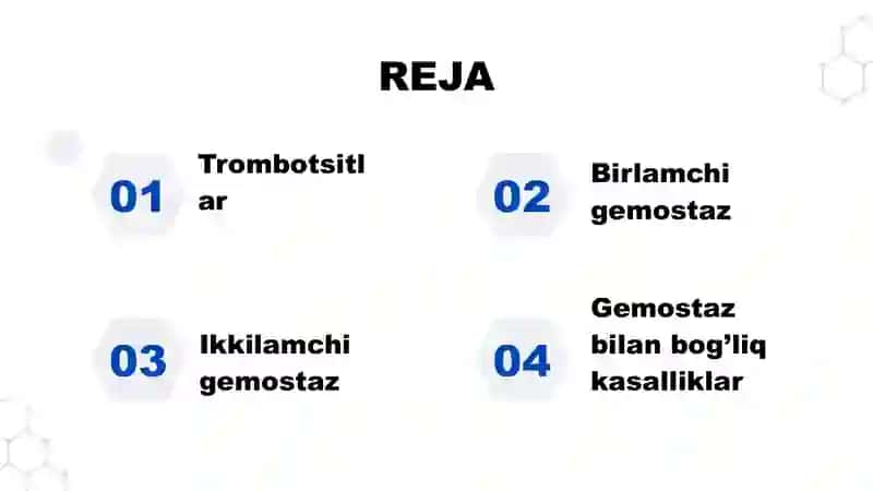 TROMBOTSITLAR VA QON IVISH MEXANIZMI Fiziologiya 2