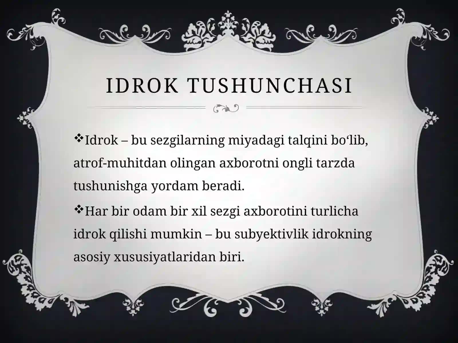 Idroknig murakkab shakllari va ularning o'rganish metodlari 2